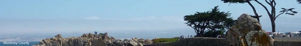 Rocky cliff over the ocean in Monterey